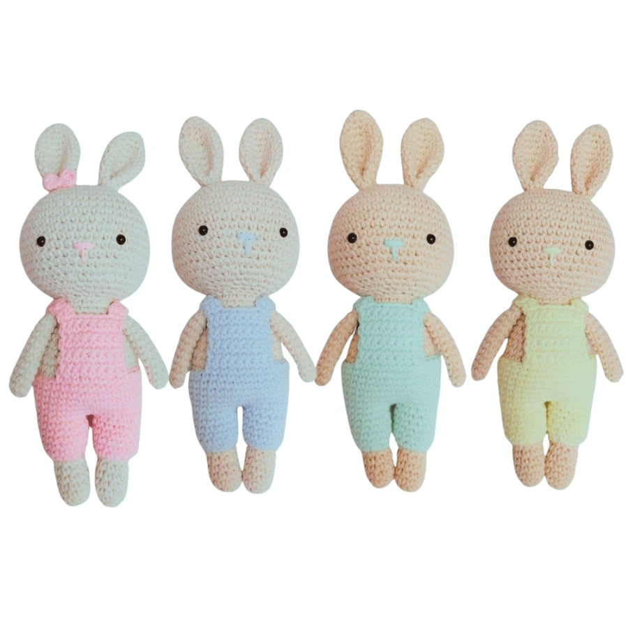 Amigurumi conejos con jardinero