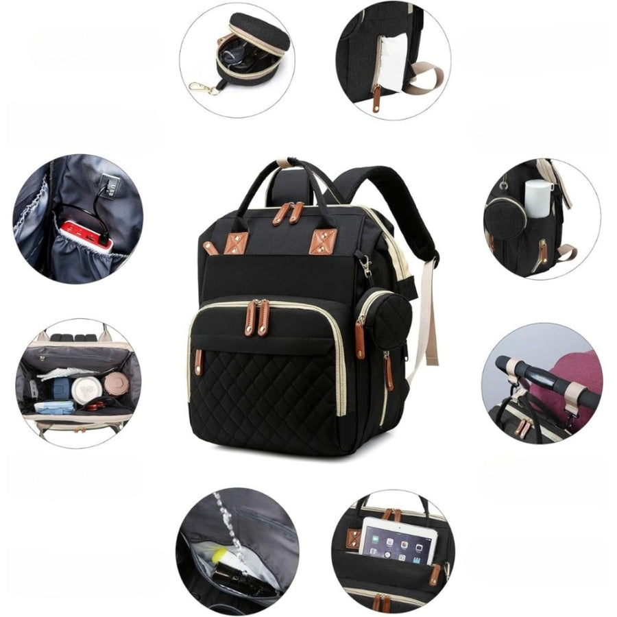 Mochila maternal convertible con cambiador. Negra