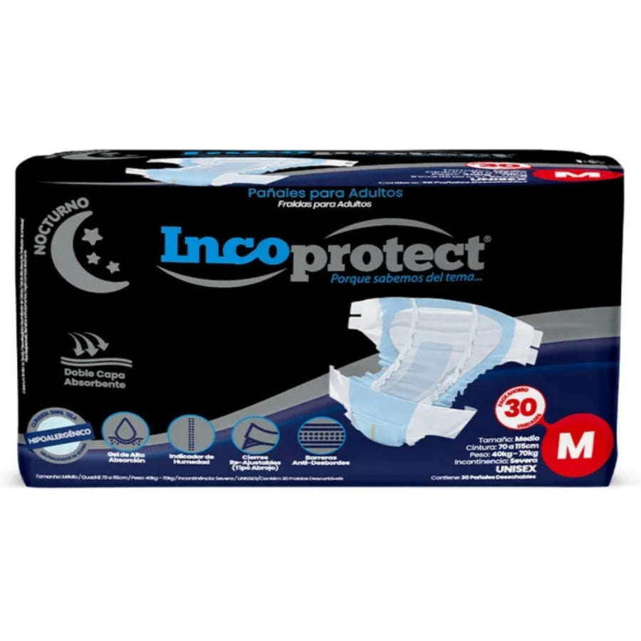 Pañales Incoprotect nocturno M x30