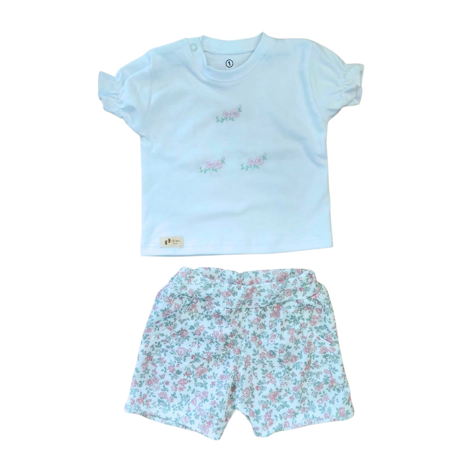 Conjunto short y busito bordado Gema Kids