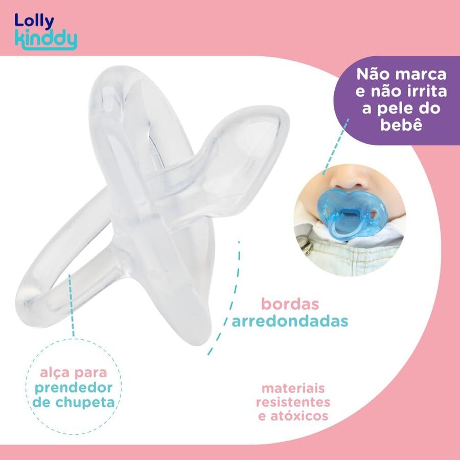 Chupete 100%  silicona Lolly T2 transparente