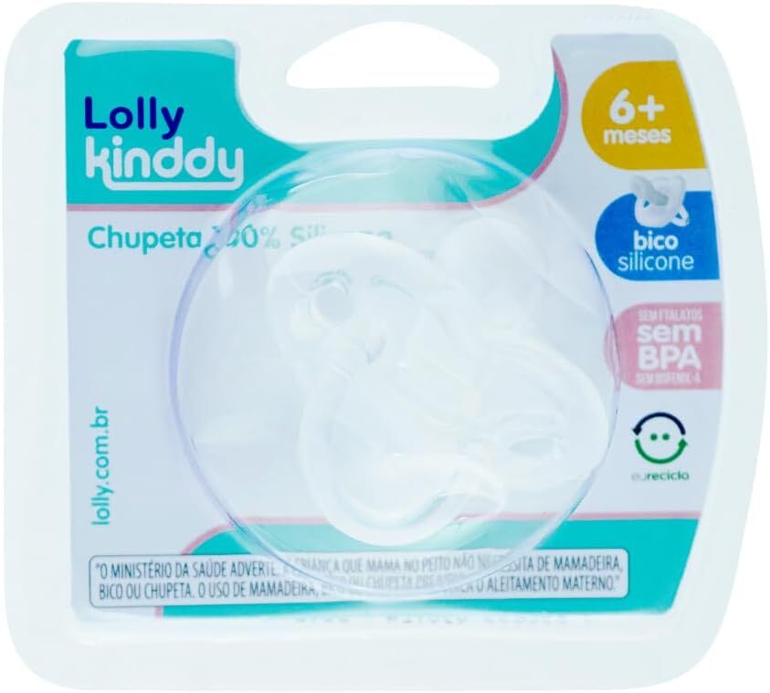 Chupete 100%  silicona Lolly T2 transparente