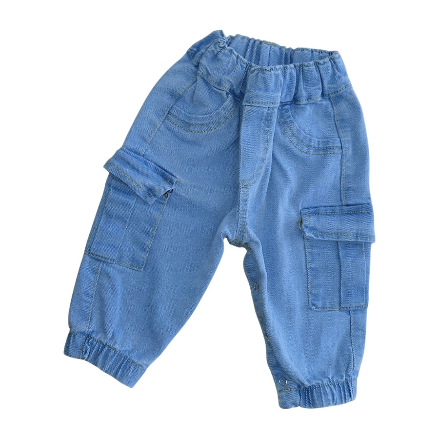 Pantalon Jeans pañalero cargo