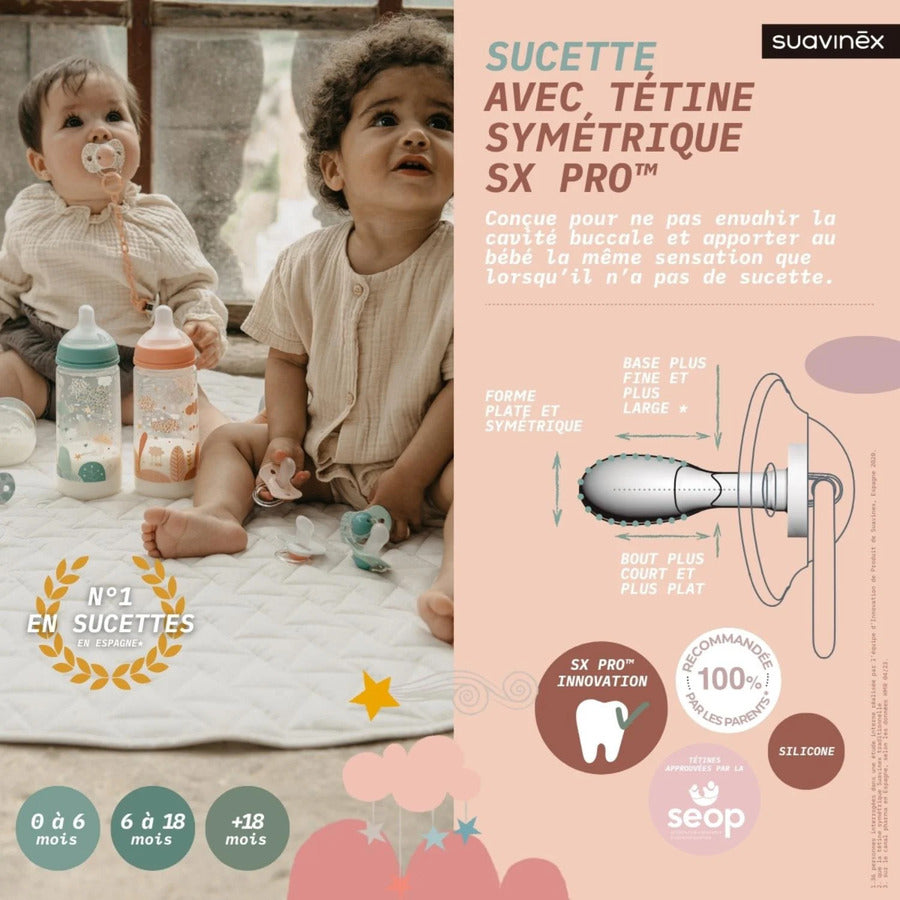Set 2 Chupetes Sueños Simétricos SX PRO Verde18M Suavinex