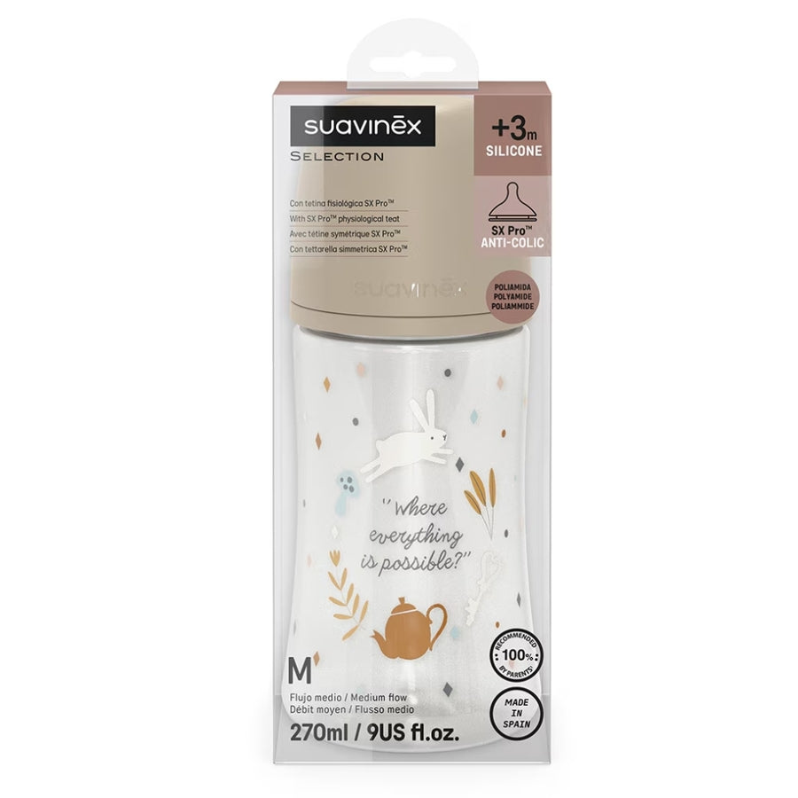 Biberón Poliamida c/t Fisiológica SXPro Suavinex 270ml Beige