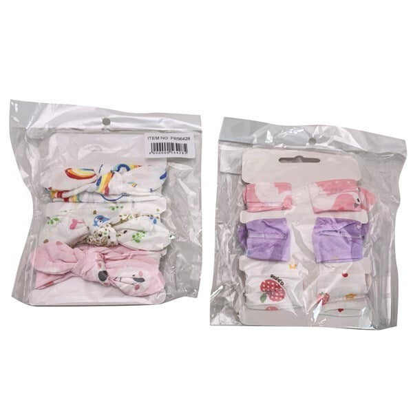 Vincha de tela x3, varios diseños, en bolsa