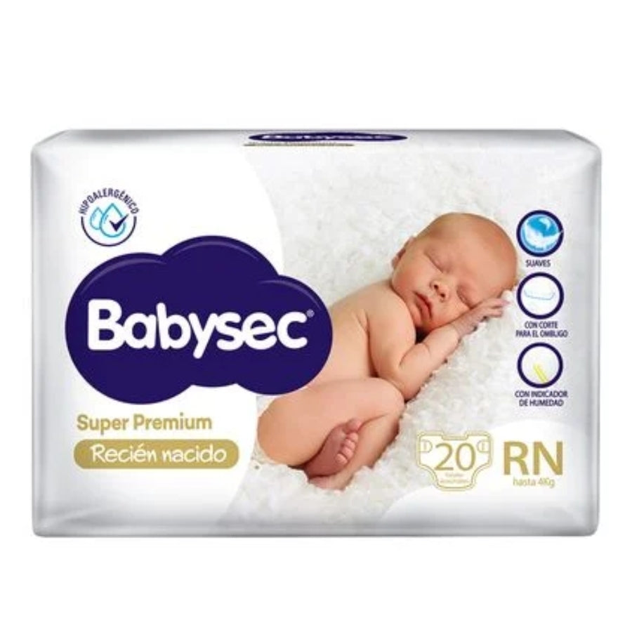Pañales Babysec recién nacido x20