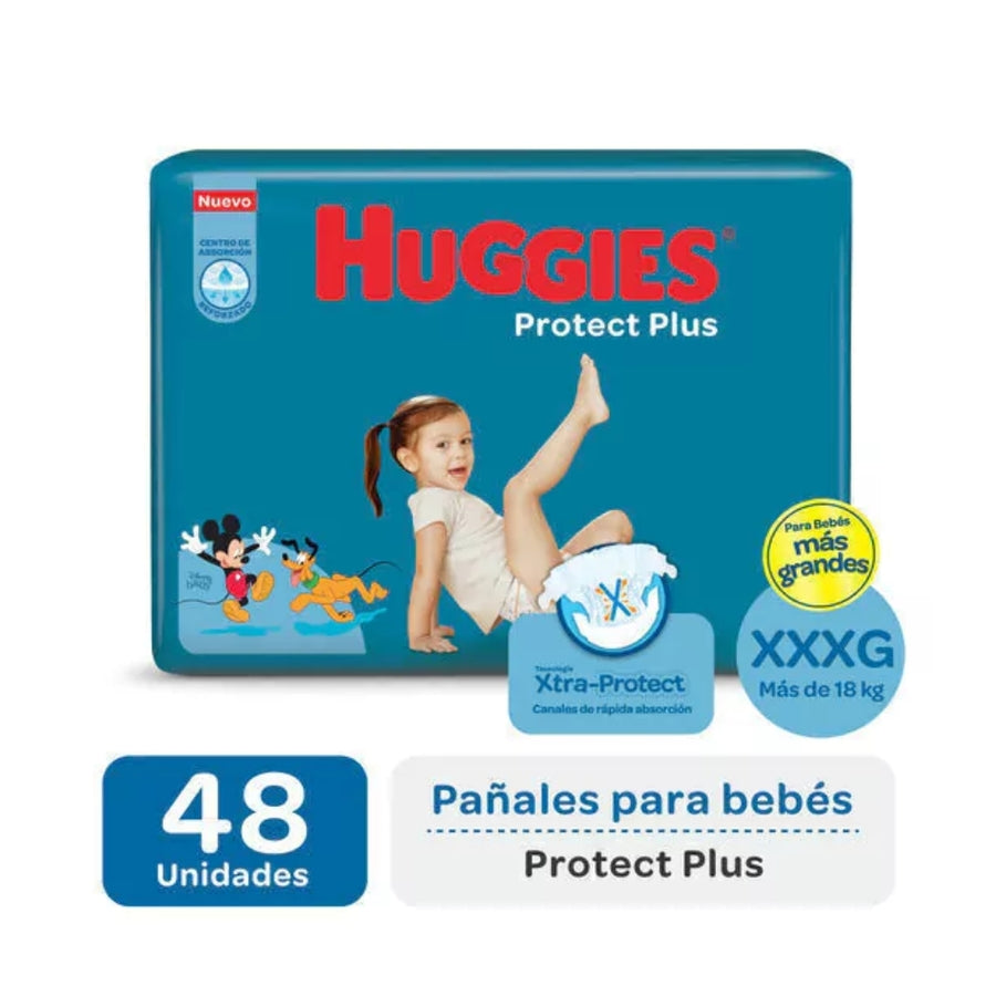 Pañales huggies protec plus XXXG *48
