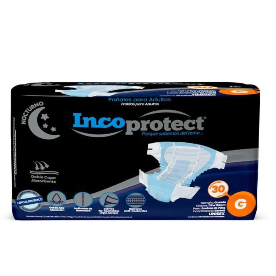 Pañales Incoprotect nocturno G x30 110 a 150 cm