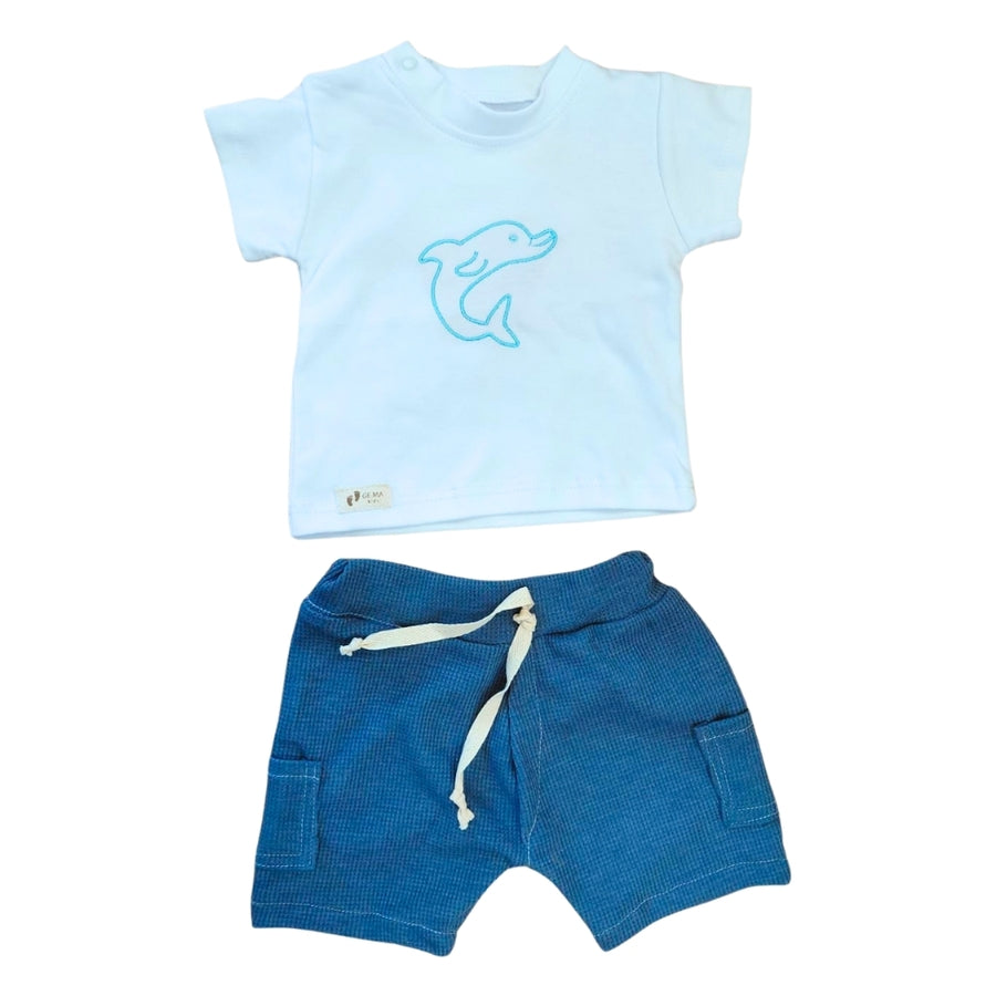 Conjunto short y busito bordado Gema Kids