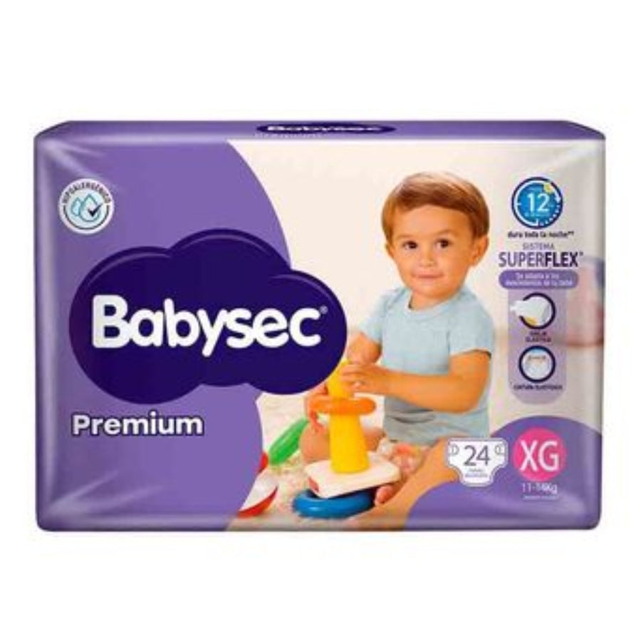 Pañales Babysec Premium XG x24