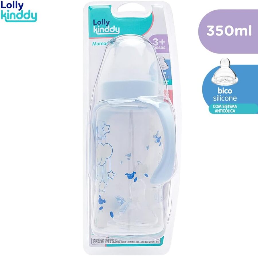 Mamadera Lolly dreams boca ancha azul tetina anatomica 350ml