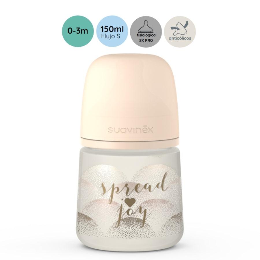 Biberón Anticólico SX PRO Joy Heart Lento (S) 150ml Suavinex
