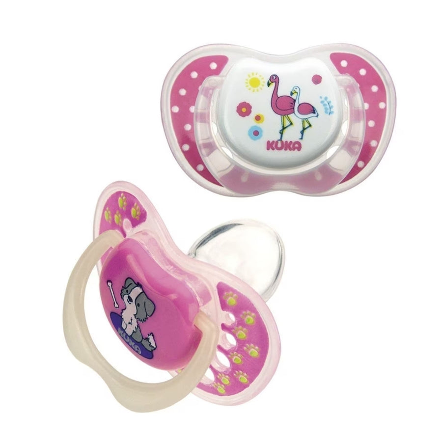 Chupetes Kuka Lumina noche y día rosa 0-6 meses