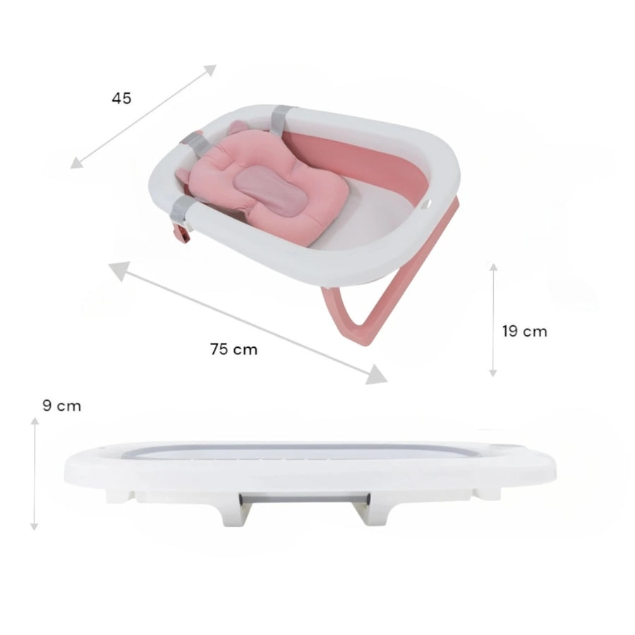 Bañera Plegable con Almohadon y Reductor Rosa Bebesit