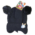 Gorro infantil tejido con orejas pompón