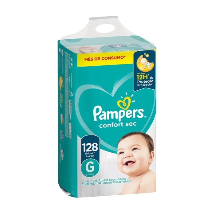 Pañales Pampers confort sec G x128