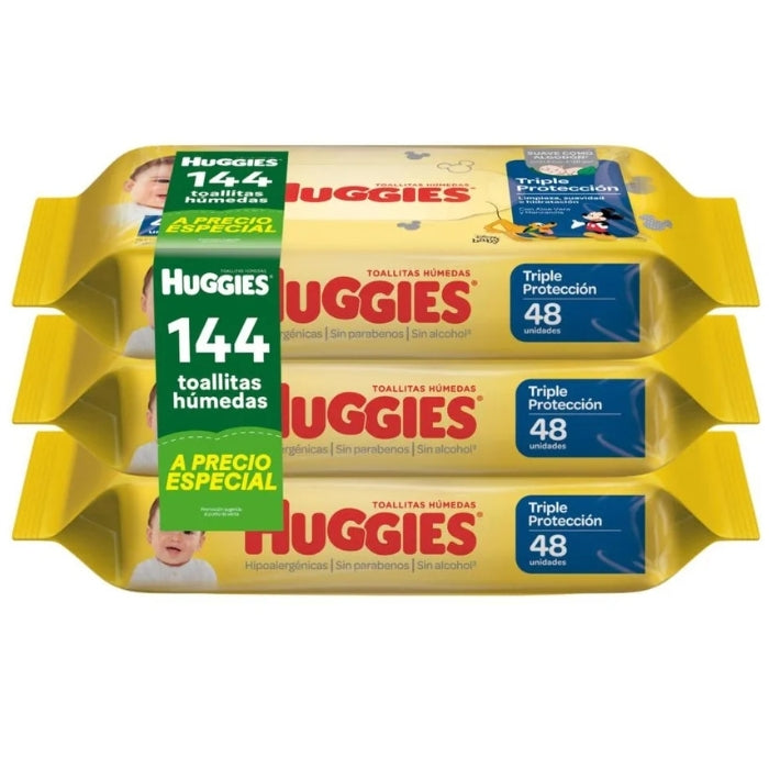 Toallitas humedas huggies triple proteccion 144 unid