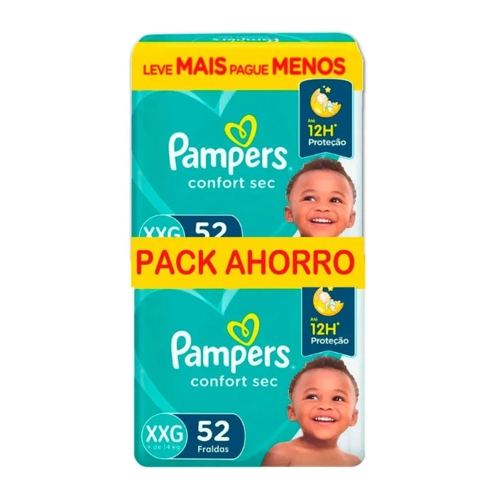Pañales Pampers confort sec XXG x104