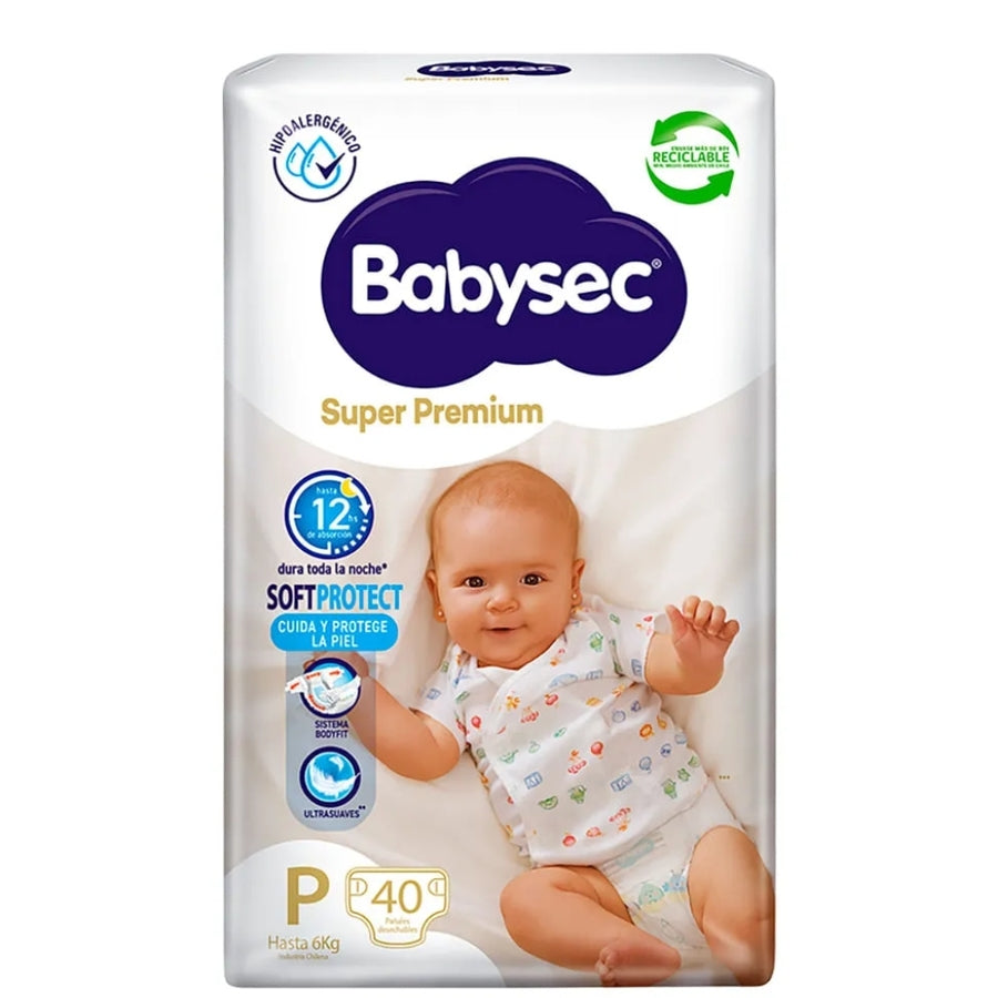 Pañales Babysec Super Premium P x40