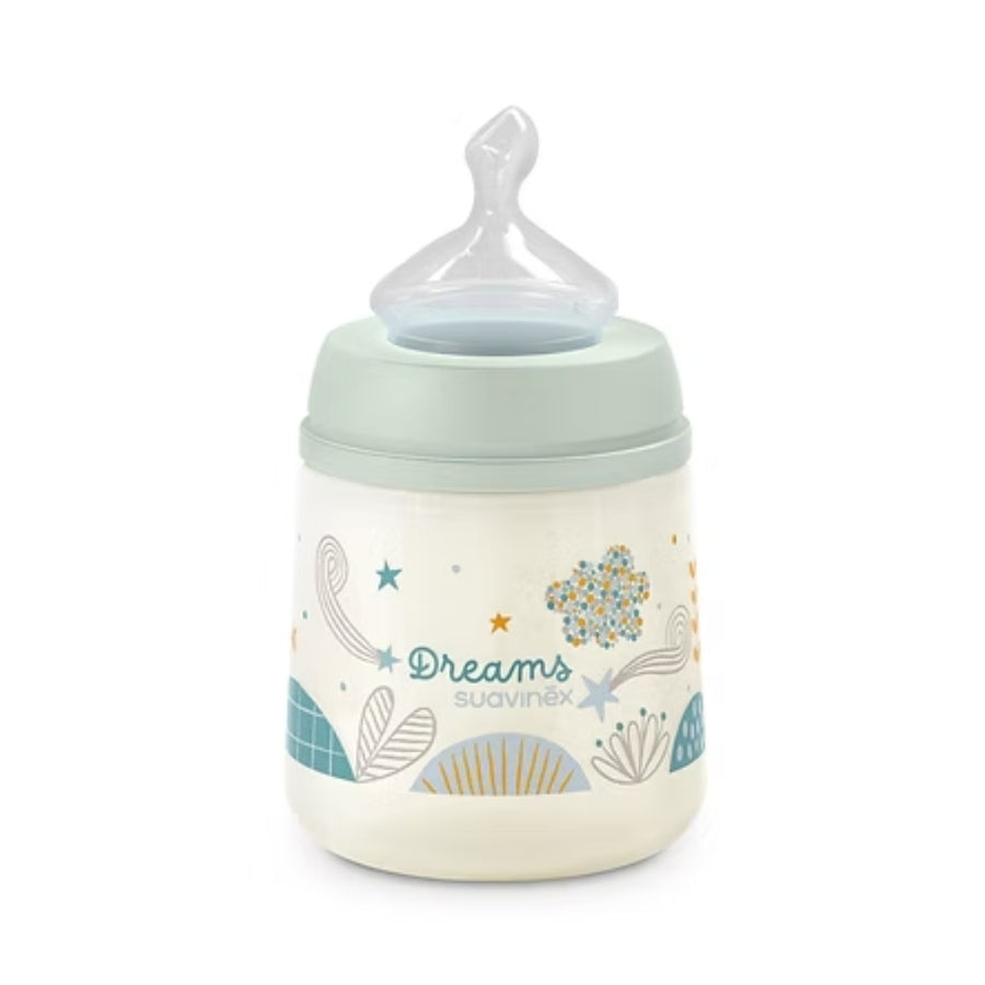 Biberón 0-6m/ 150ml tetina anatómica - Dreams verde Suavinex