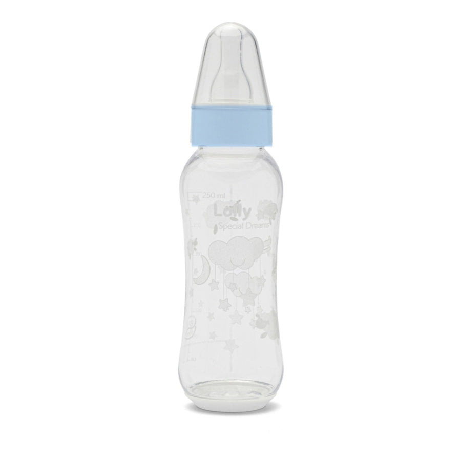 Mamadera Lolly Dream azul tetina natural 250ml