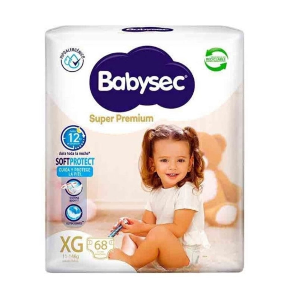 Pañales Babysec Super Premium XG x68