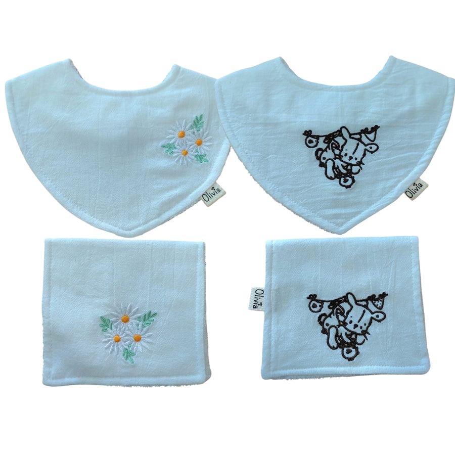 Set de bandana y babita bordadas Olivia