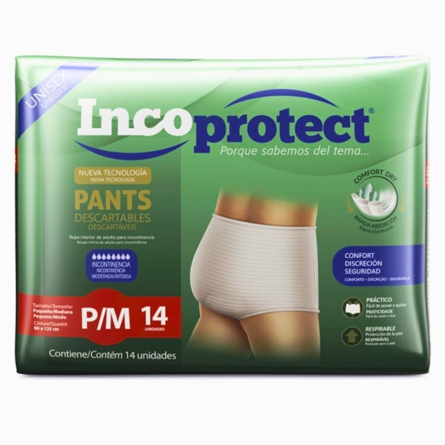 Pañales Incoprotect pant P/M x14