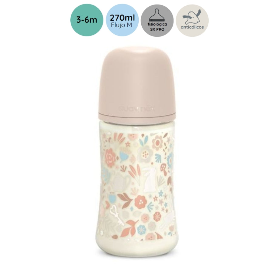 Biberón Suavinex Wonderland Liberty 270 ml Flujo Medio Rosa