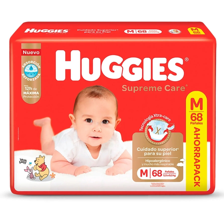 Pañales Huggies Supreme Care M x 68 unidades