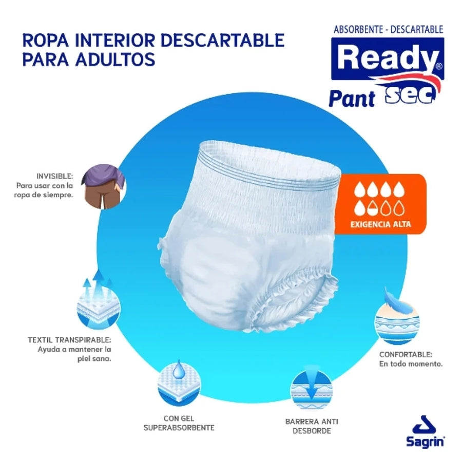 Pañales Ready pant P/M x14