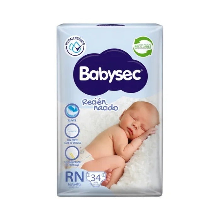 Pañales Babysec recién nacido x34