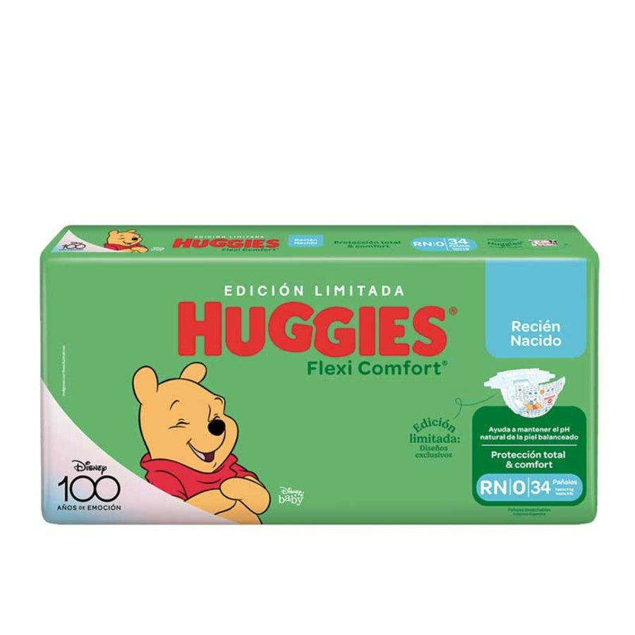 Pañales huggies flexi confort RN *34