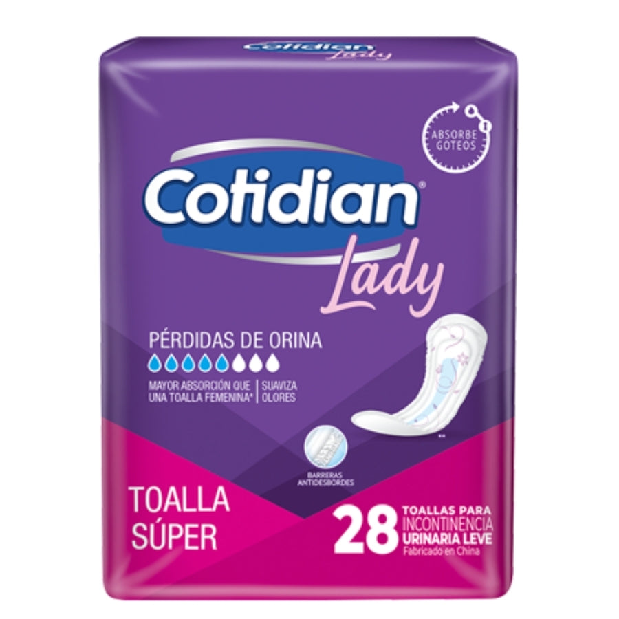 Cotidian Lady perdidas de orina Toalla super x28