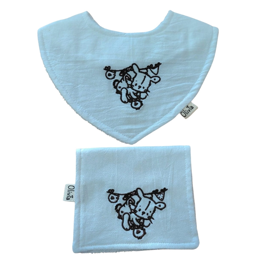 Set de bandana y babita bordadas Olivia