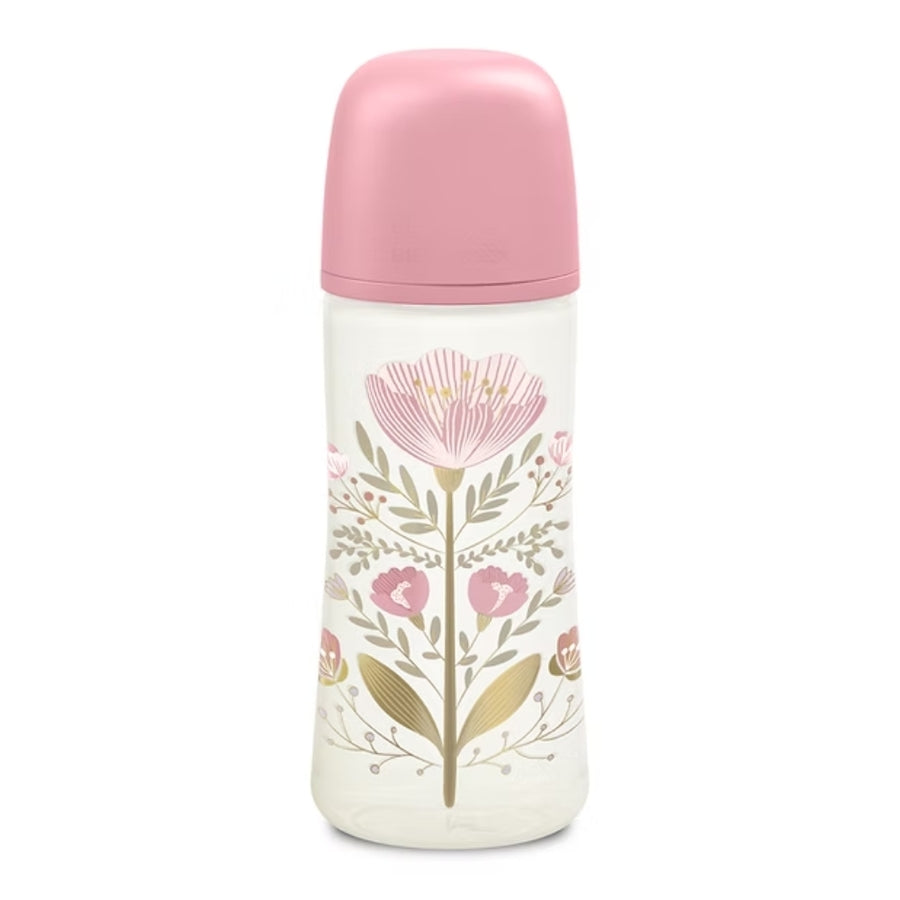 Biberón +6m/ 360ml tetina fisiológica en silicona- Gold rosa