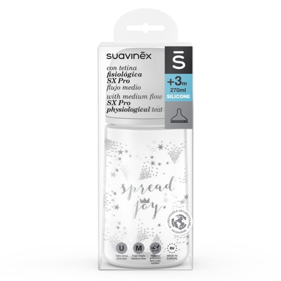 Mamadera Suavinex +3m 270ml Anticólico SX PRO Joy Flujo M