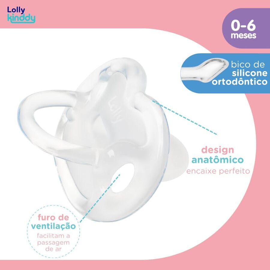 Chupete silicona Lolly T1 transparente