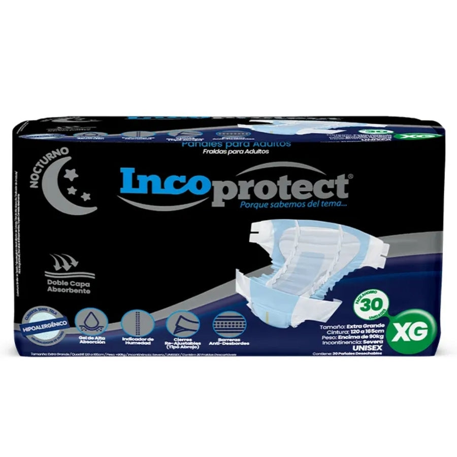 Pañales Incoprotect nocturno XG x30
