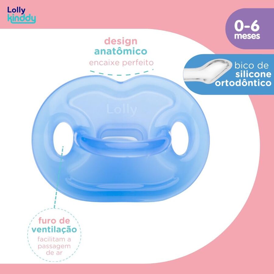 Chupete  Silicona Lolly T1 azul