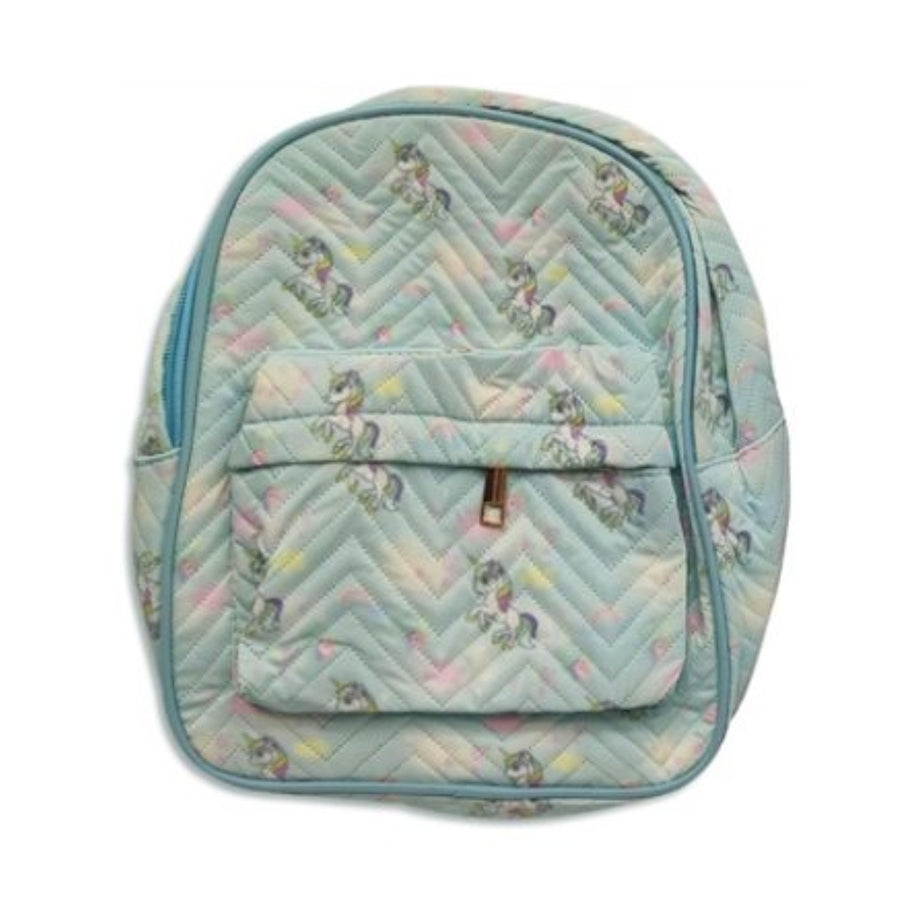 Mochila springy celeste con unicornios
