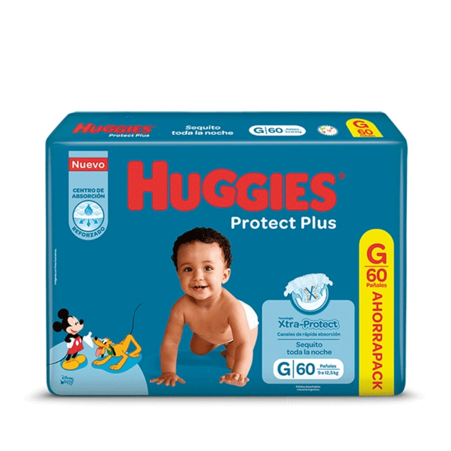 Pañales huggies protec plus G *60