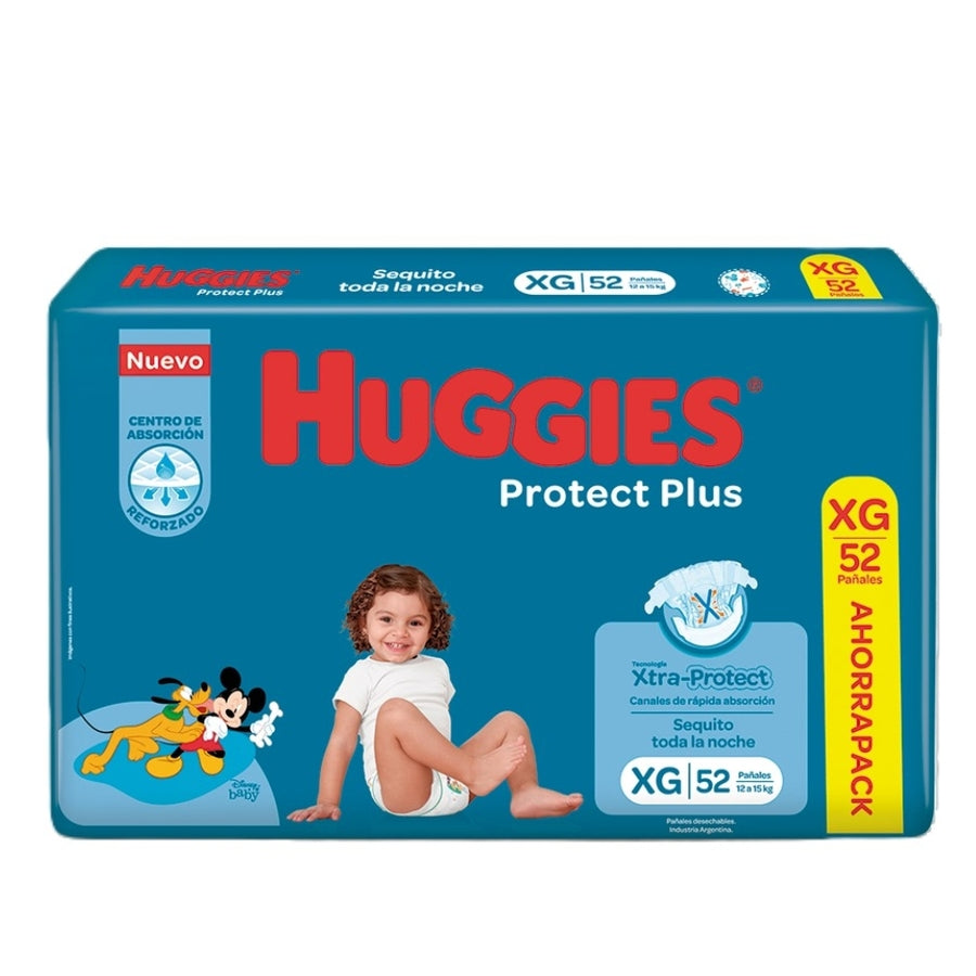 Pañales huggies protec plus XG *52