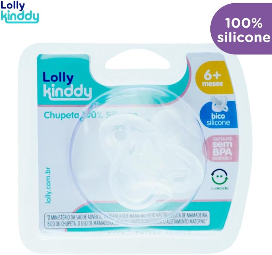 Chupete 100%  silicona Lolly T2 transparente