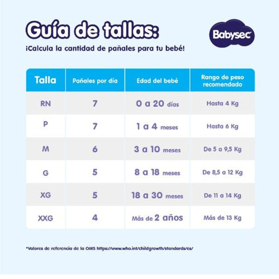 Pañales Babysec Super Premium XG x68