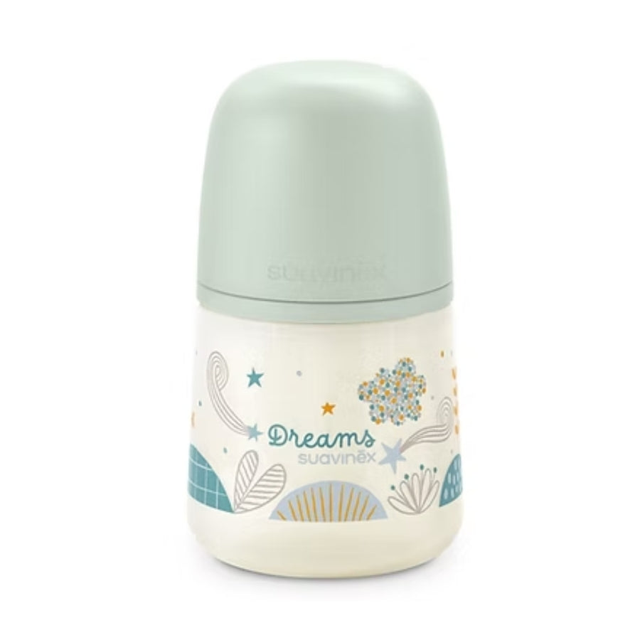 Biberón 0-6m/ 150ml tetina anatómica - Dreams verde Suavinex