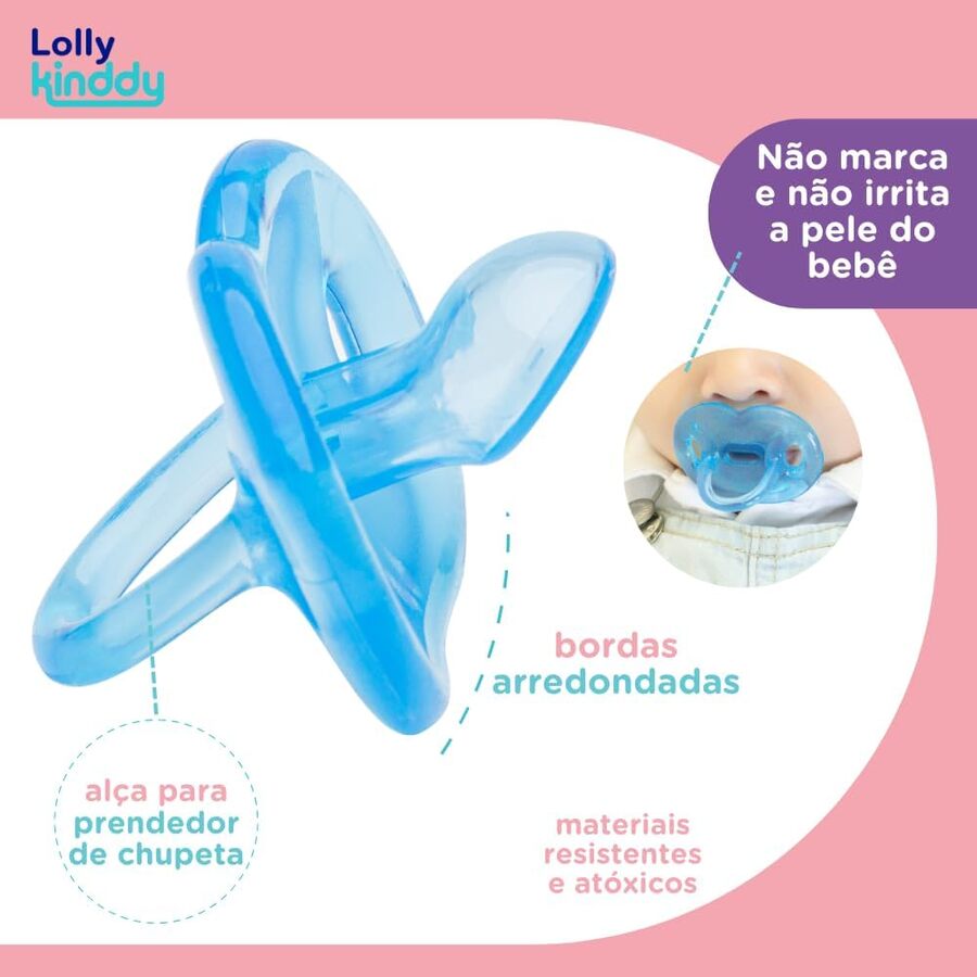 Chupete ortodóntico 100% Silicona T2 azul Lolly