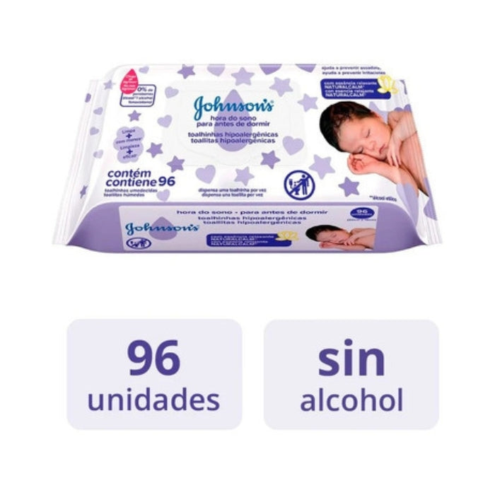 Toallitas humedas Johnsons para antes de dormir x96
