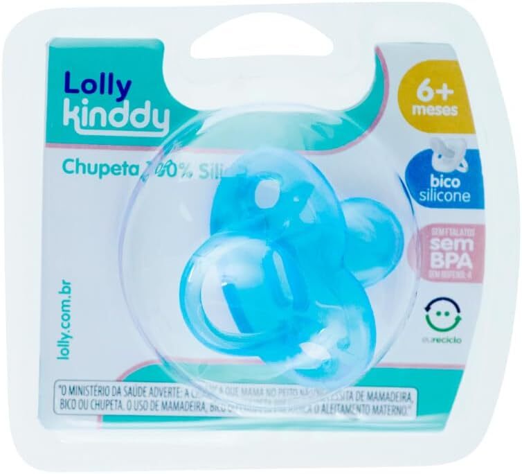 Chupete ortodóntico 100% Silicona T2 azul Lolly